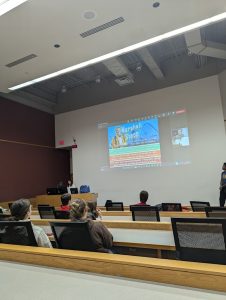Lecture hall watching presentation given by a Six Flags Corporate employee